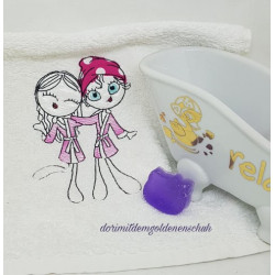 Stickdatei - Beauty Girls - Freundinnen im Bademantel